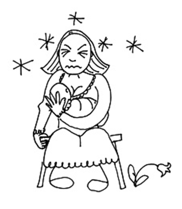 Forrás: Szoptass ügyesen! (Azaz a rajz engem ábrázol,  elsőgyerekesként :))